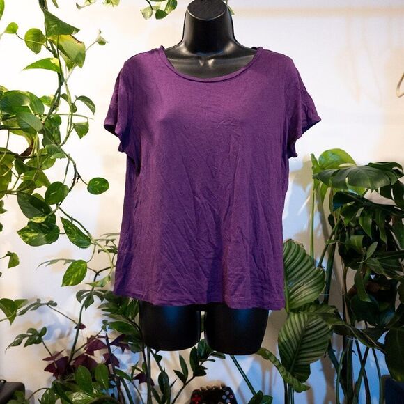 Studio Works Tops - Studio Works Vivid Purple Scoop Neck T-Shirt, Petite L